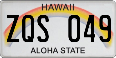 HI license plate ZQS049