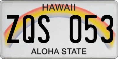 HI license plate ZQS053