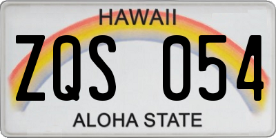 HI license plate ZQS054