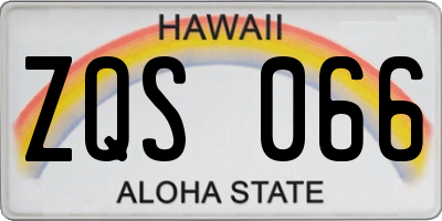 HI license plate ZQS066