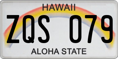 HI license plate ZQS079