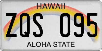 HI license plate ZQS095