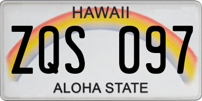HI license plate ZQS097
