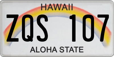 HI license plate ZQS107