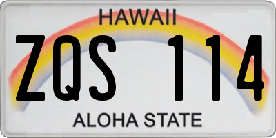 HI license plate ZQS114