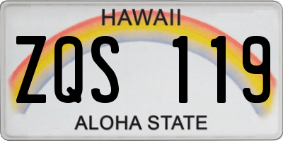 HI license plate ZQS119