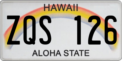 HI license plate ZQS126
