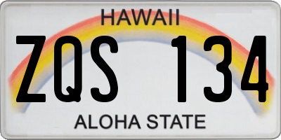 HI license plate ZQS134