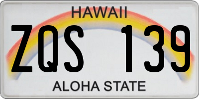 HI license plate ZQS139