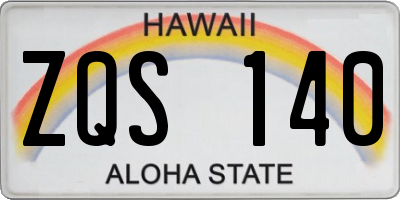HI license plate ZQS140