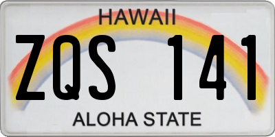 HI license plate ZQS141