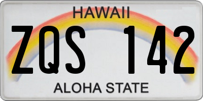 HI license plate ZQS142