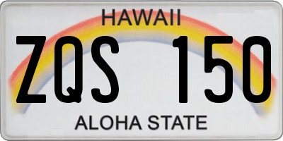 HI license plate ZQS150