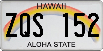 HI license plate ZQS152