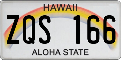 HI license plate ZQS166
