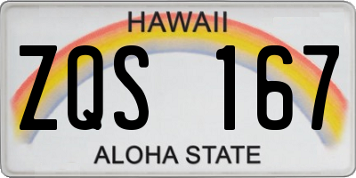 HI license plate ZQS167