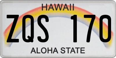 HI license plate ZQS170