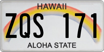 HI license plate ZQS171