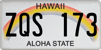 HI license plate ZQS173