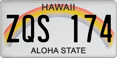HI license plate ZQS174