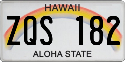 HI license plate ZQS182