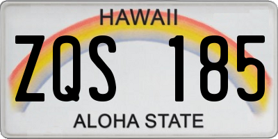 HI license plate ZQS185