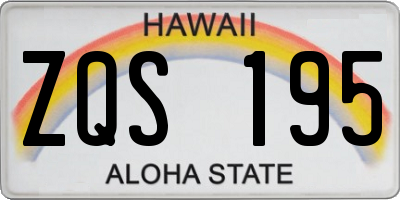 HI license plate ZQS195