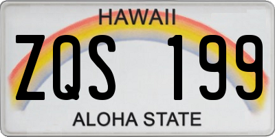 HI license plate ZQS199