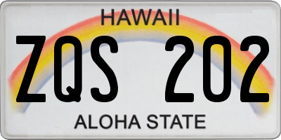 HI license plate ZQS202