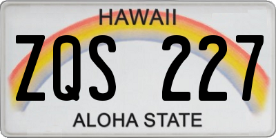 HI license plate ZQS227