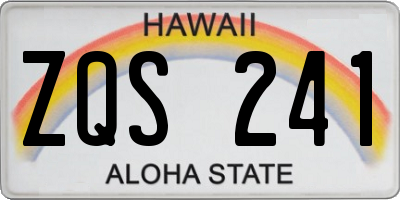 HI license plate ZQS241