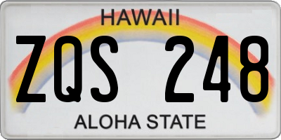 HI license plate ZQS248