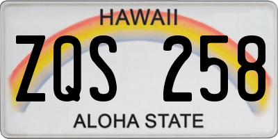 HI license plate ZQS258
