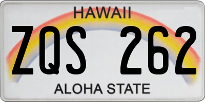 HI license plate ZQS262
