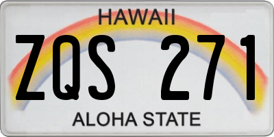 HI license plate ZQS271