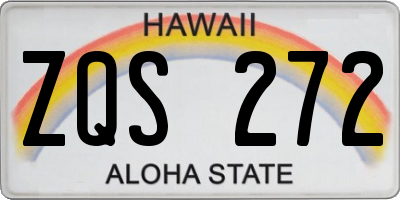 HI license plate ZQS272