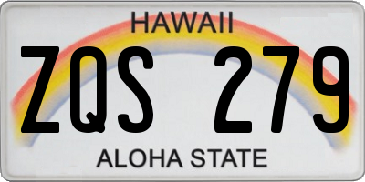 HI license plate ZQS279