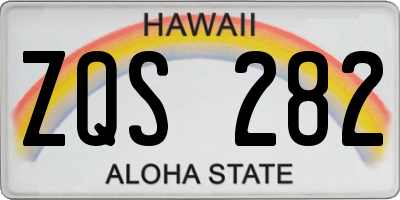 HI license plate ZQS282