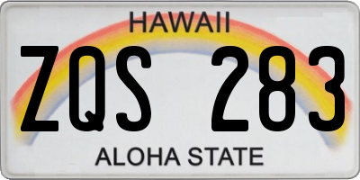 HI license plate ZQS283