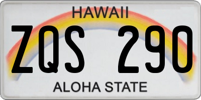 HI license plate ZQS290
