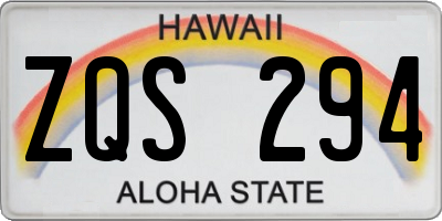 HI license plate ZQS294