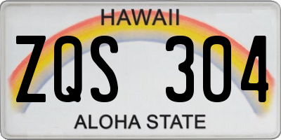 HI license plate ZQS304