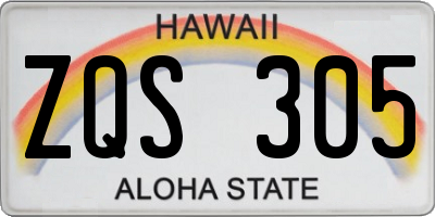 HI license plate ZQS305