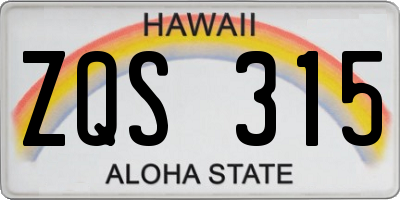 HI license plate ZQS315