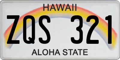 HI license plate ZQS321