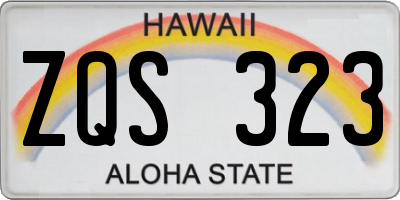 HI license plate ZQS323