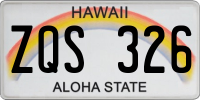 HI license plate ZQS326