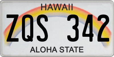 HI license plate ZQS342
