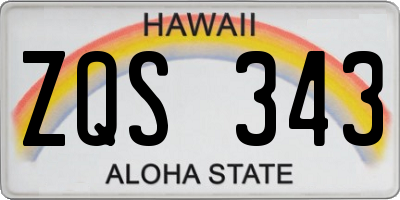 HI license plate ZQS343