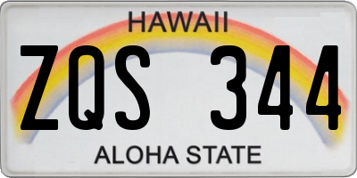 HI license plate ZQS344